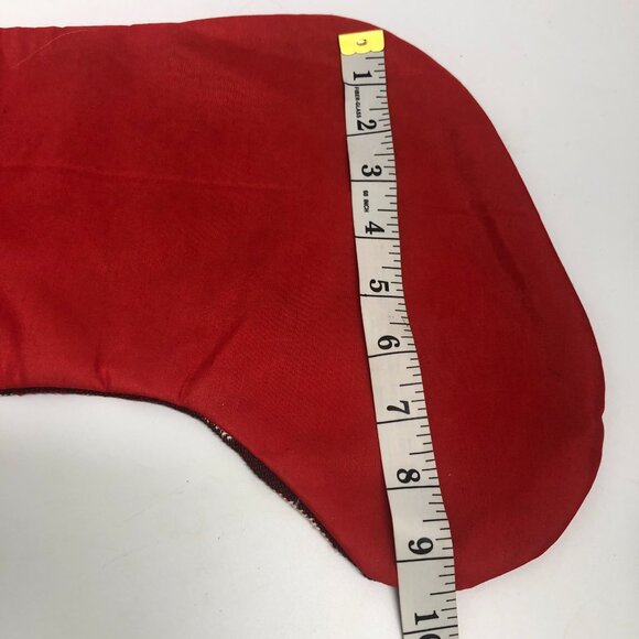 Vintage Tapestry Holiday Poinsettia Stocking 16" Red and Green - Picture 4 of 5